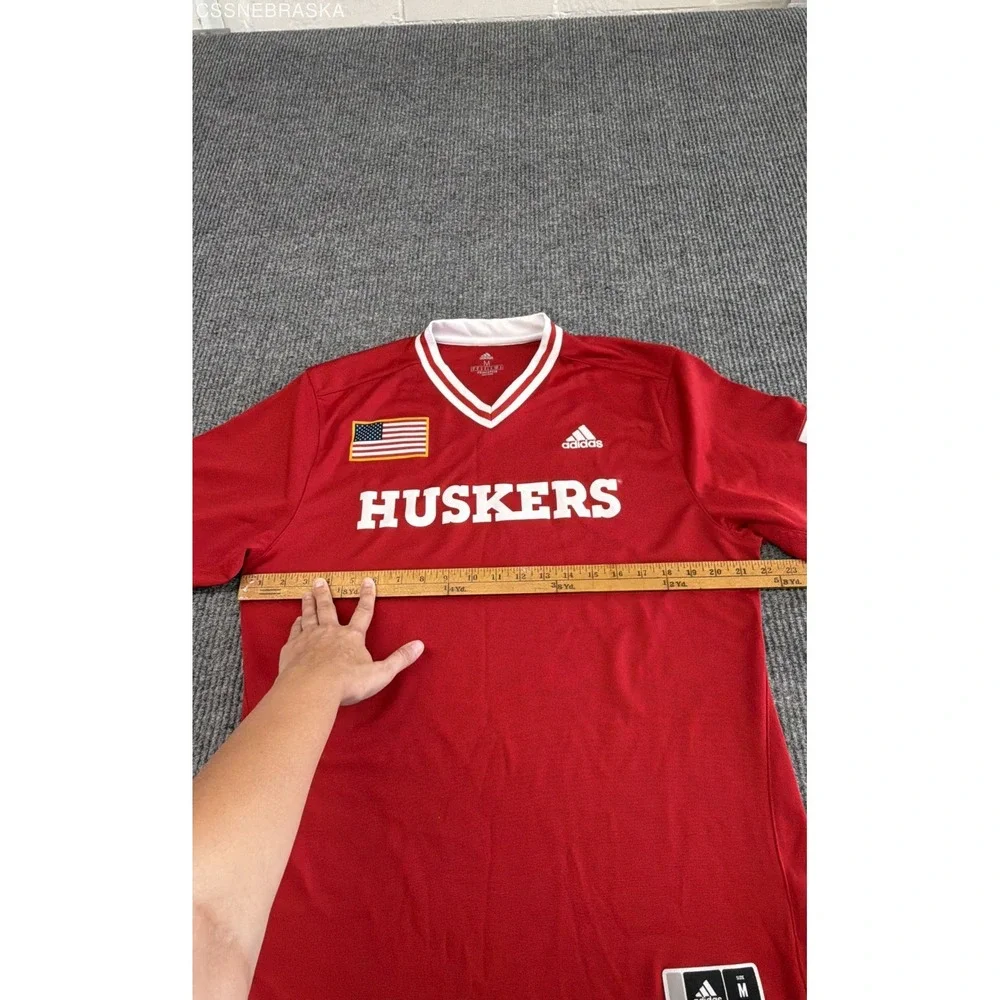 adidas Men's Nebraska Huskers Jersey Red NCAA Football Big 10 Primegreen Sz M